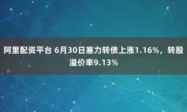 阿里配资平台 6月30日塞力转债上涨1.16%，转股溢价率9.13%