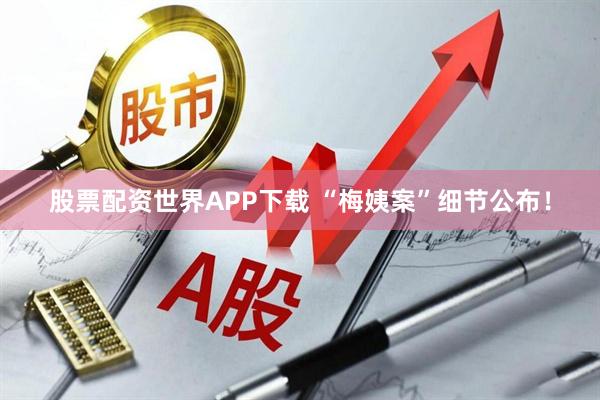 股票配资世界APP下载 “梅姨案”细节公布！